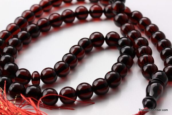 Islamic 66 Prayer ROUND Baltic amber 9MM beads rosary