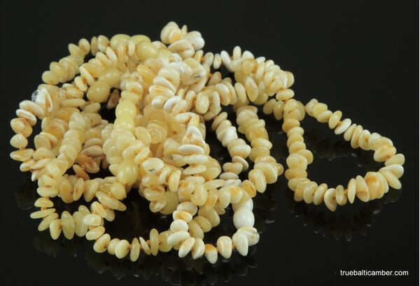 10 White CHIPS Baltic amber adult bracelets