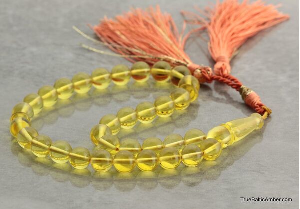 Islamic Honey 33 Baltic amber Prayer ROUND beads