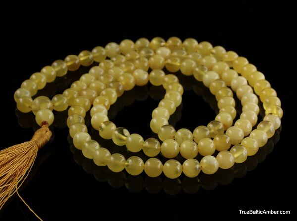 Tibetan Buddhist Mala Prayer 108 Baltic amber butter beads