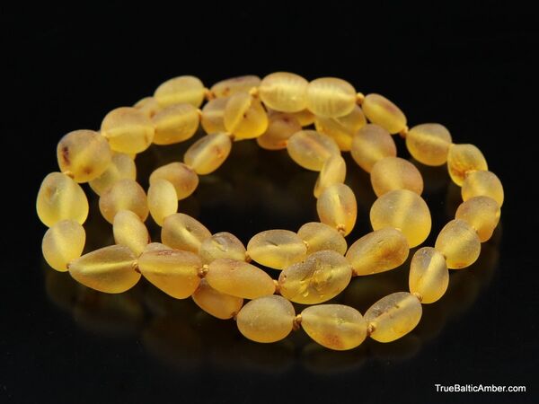 Honey Raw BEANS Baltic amber knotted necklace 19in