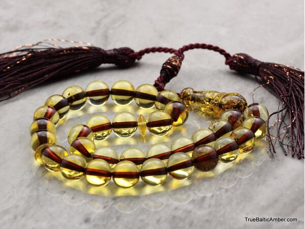 Islamic 33 Prayer ROUND Baltic amber 8MM beads