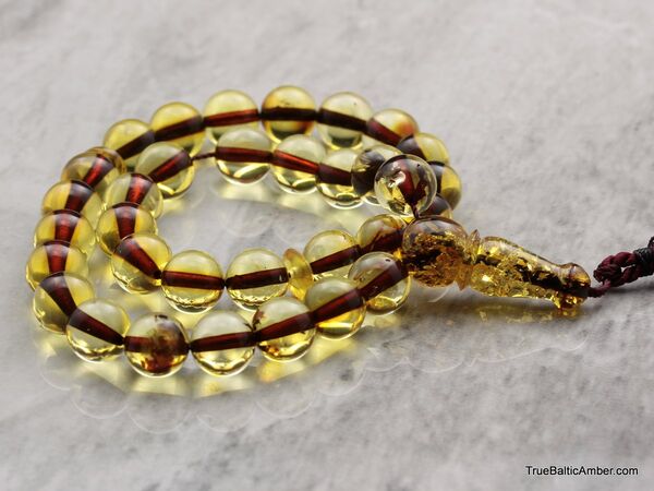 Islamic 33 Prayer ROUND Baltic amber 8MM beads