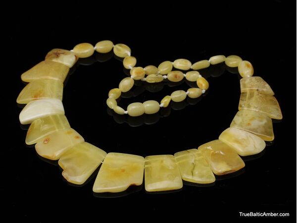 Butter pieces Baltic amber choker 18in