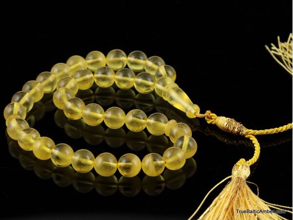 Islamic 33 Prayer Honey ROUND Baltic amber beads