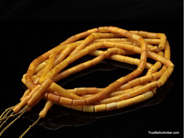 6 CYLINDER Islamic 33 Baltic amber prayer ANTIQUE beads