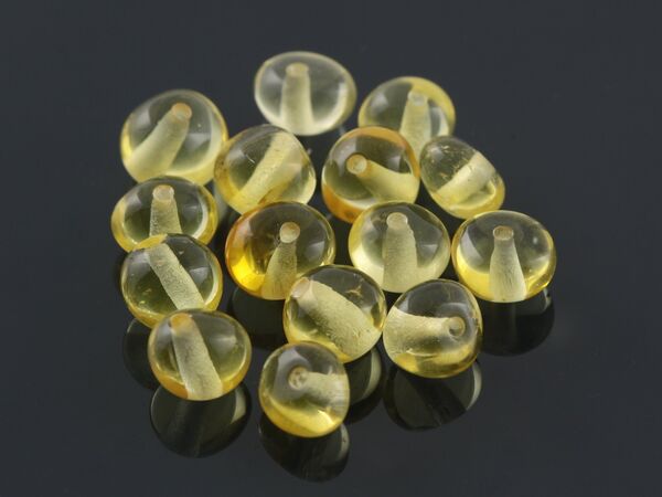 Natural Lemon BAROQUE Baltic amber holed loose beads