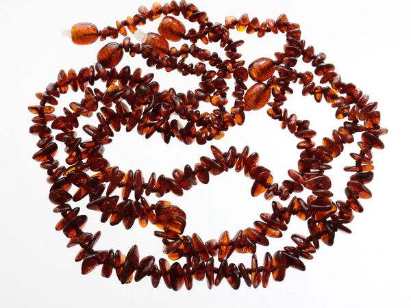 Cognac Chips Baltic amber teething necklace 32cm