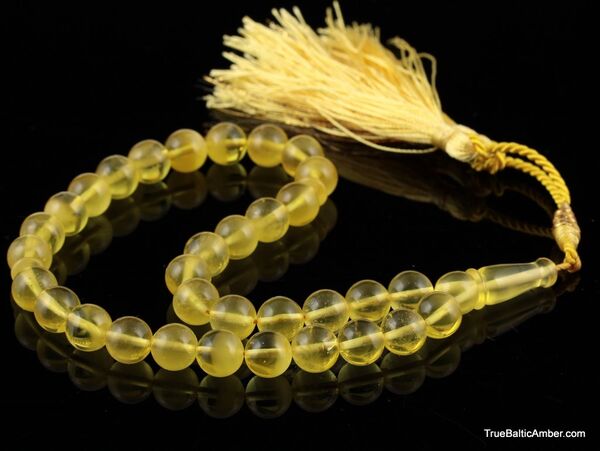Islamic 33 Prayer Honey ROUND Baltic amber beads