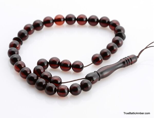 Islamic 33 Prayer ROUND Baltic amber beads rosary