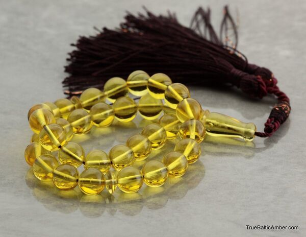 Islamic Honey 33 Baltic amber Prayer ROUND beads