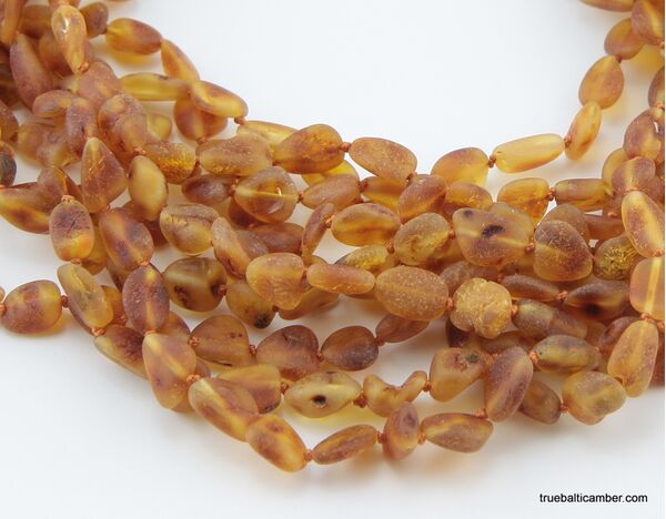 10 Cognac RAW BEANS Baltic amber adult necklaces