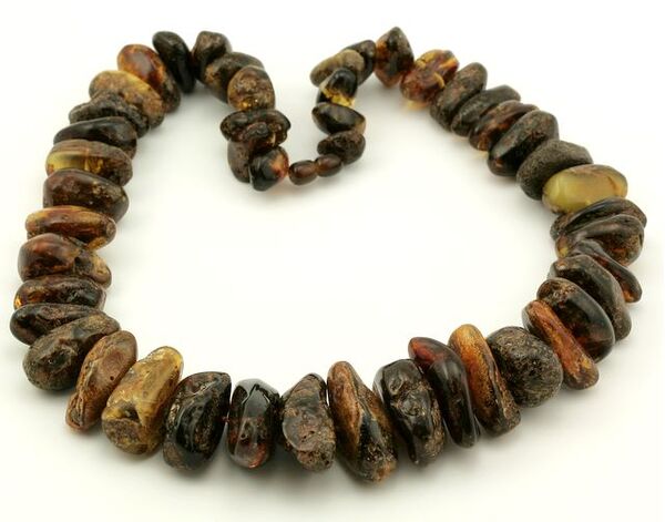Huge dark HEALING Baltic amber beads necklace 24in