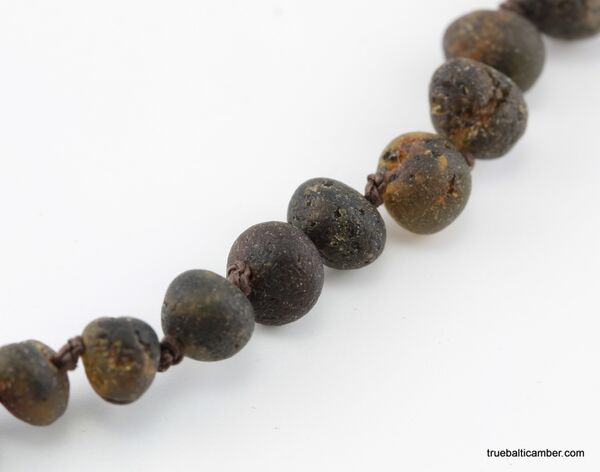 Raw BAROQUE teething beads Baltic amber Baby necklace
