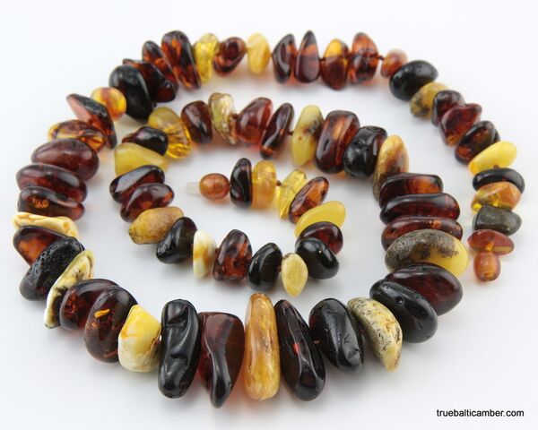 Large MULTI Baltic amber beads necklace