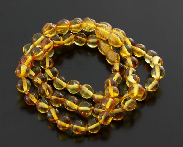 Honey BAROQUE beads Baltic amber adult bracelet 18cm