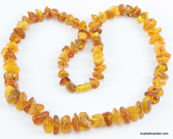 Antique style Butter NUGGETS Baltic amber necklace 26in