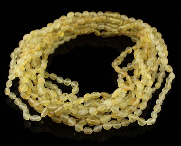 10 Raw Lemon BEANS Baltic amber adult necklaces 45cm