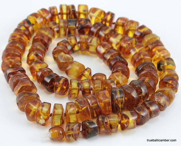 Natural honey BUTTONS Baltic amber necklace 24in