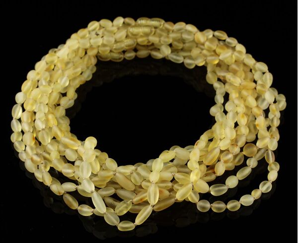 10 Raw Lemon BEANS Baltic amber adult necklaces 45cm