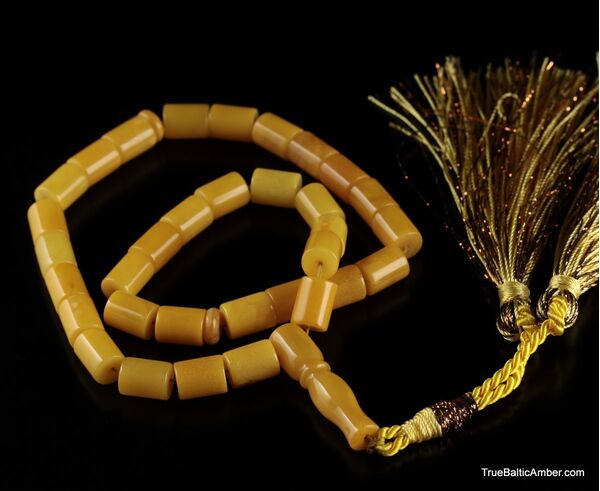Islamic 33 CYLINDER Baltic amber prayer ANTIQUE beads