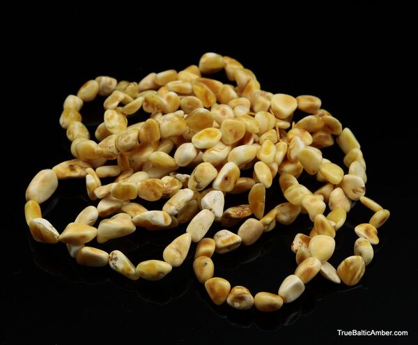 10 White BEANS Baltic amber adult bracelets