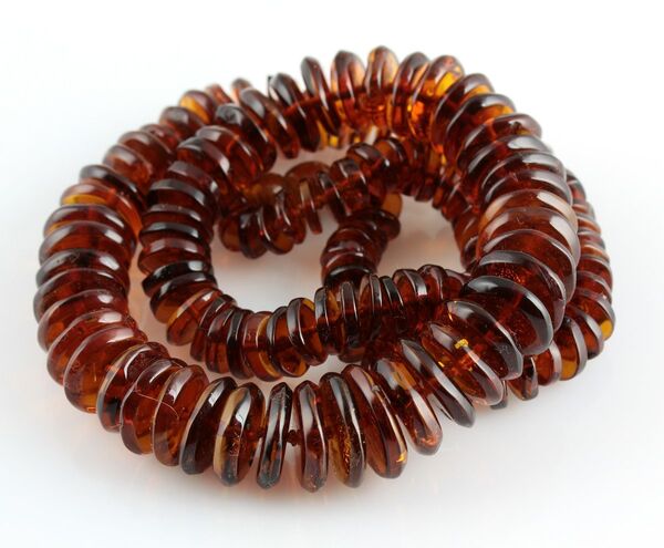 Cognac Buttons Baltic amber necklace 22in