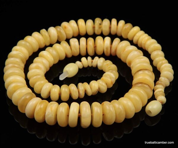 Butter BUTTON beads Baltic amber necklace 18in