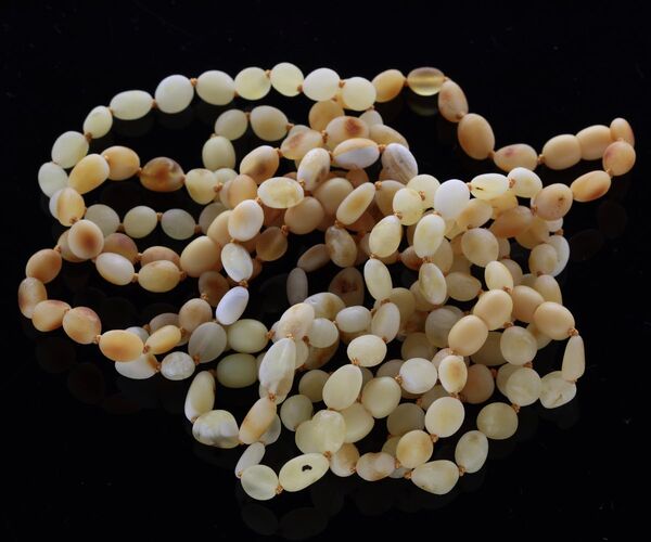 10 Raw Milk BEANS Baltic amber adult bracelets 19cm