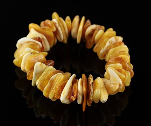 Freeform Nuggets Handmade Baltic Amber Beaded Stretchy Bracelet