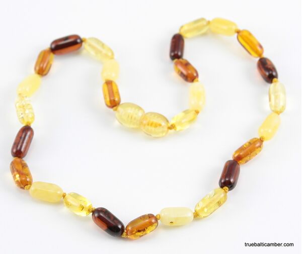 Cylinder beads HQ Baltic amber teething necklace