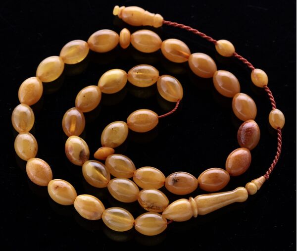 Islamic 33 OLIVE Prayer BALTIC AMBER Beads Muslim Rosary