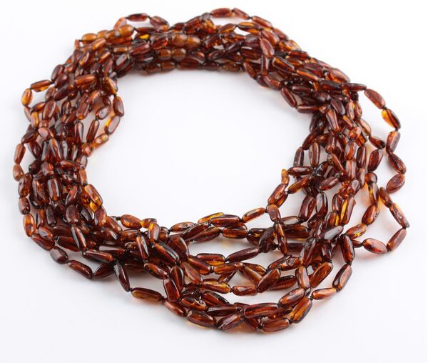 10 Cognac BEANS Baltic amber adult wholesale necklaces 50cm