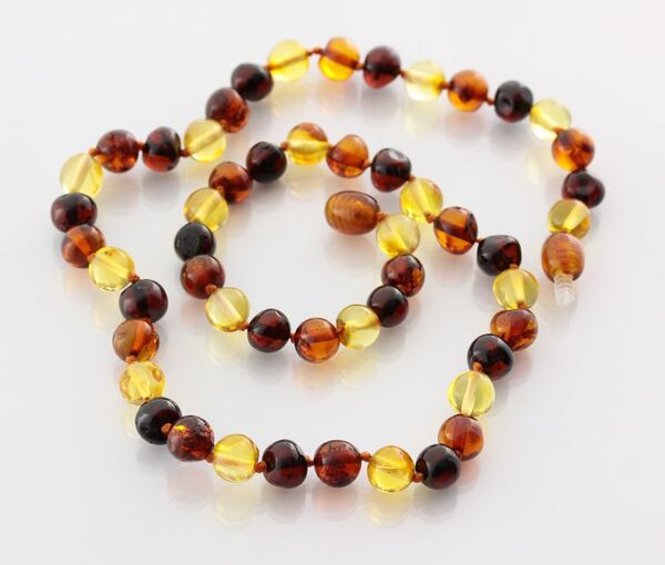 Multi3 BAROQUE beads Baltic amber necklace 42cm