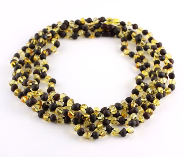 5 BAROQUE beads Baltic amber adult necklaces 52cm
