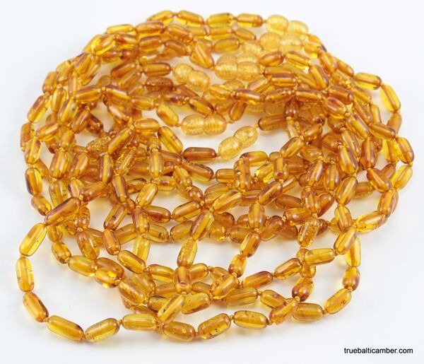 Cylinder beads HQ Baltic amber teething necklace