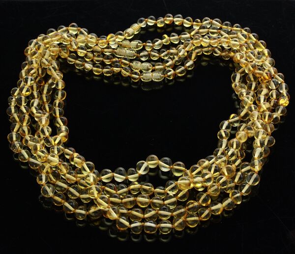 5 Lemon BAROQUE Baltic amber adult necklaces 58cm