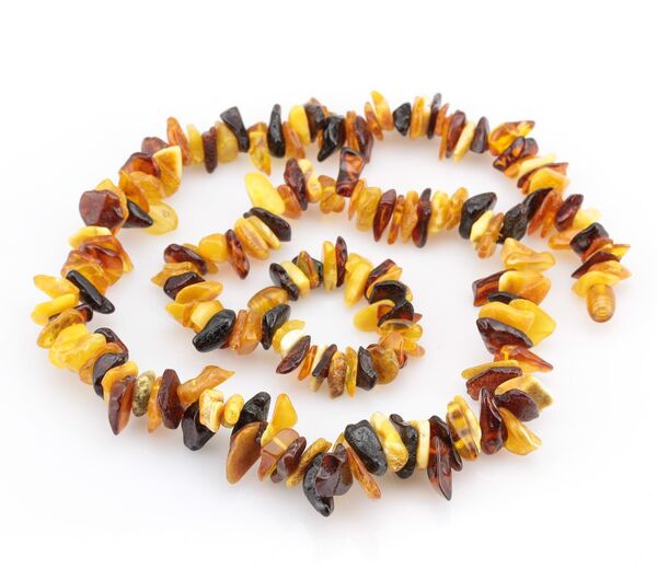 Multi thorns Baltic amber necklace 22in