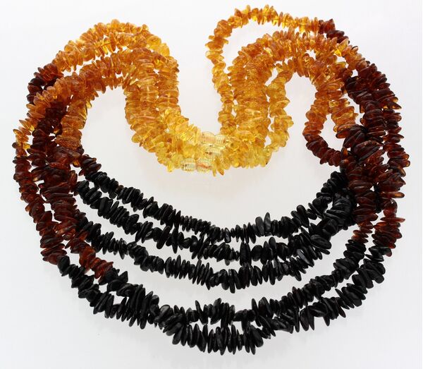 5 Rainbow CHIPS Baltic amber necklaces 65cm