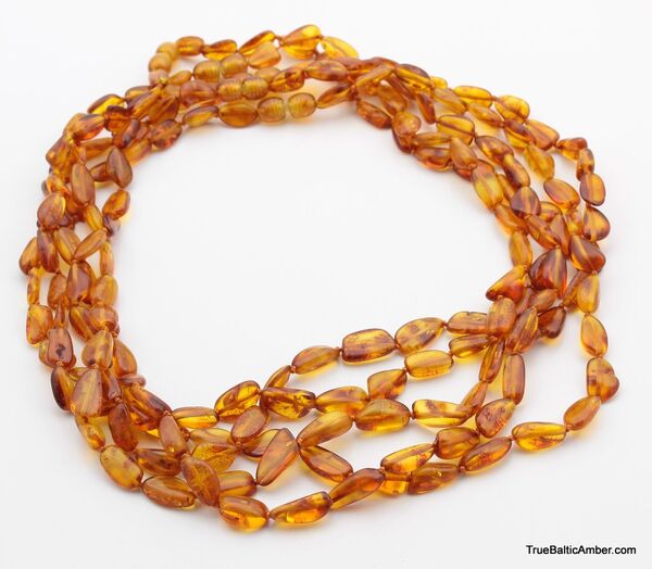 5 Honey BEANS Baltic amber adult wholesale necklaces 19in