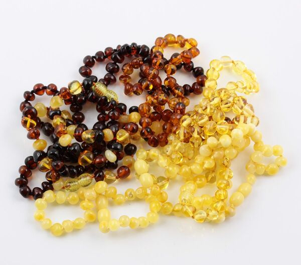 12 BAROQUE Baltic amber adult bracelets 19cm