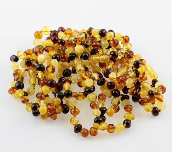 10 Multi BAROQUE Baltic amber adult bracelets 21cm