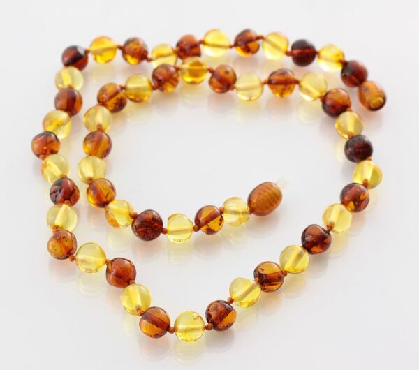 Multi2 BAROQUE beads Baltic amber necklace 42cm