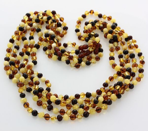 5 Multi BAROQUE Baltic amber adult necklaces 65cm