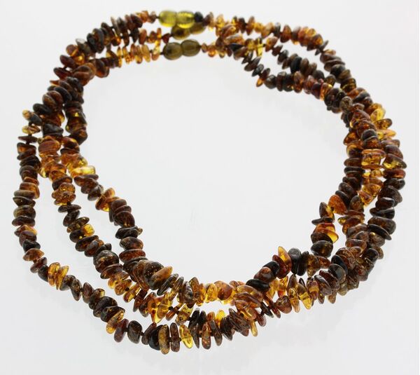 Green Chips Baltic amber necklace 44cm