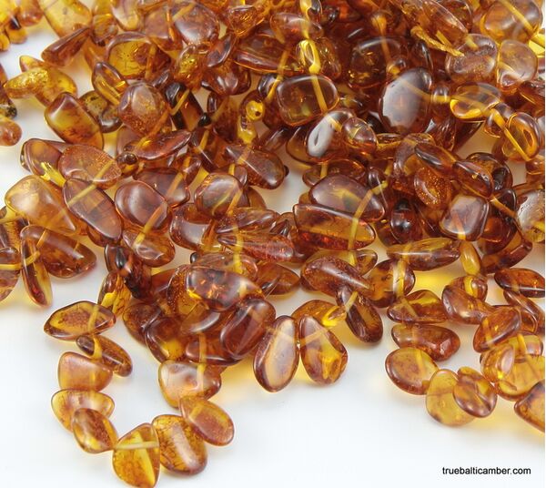10 Cognac Leave  Baltic amber elastic adult bracelets