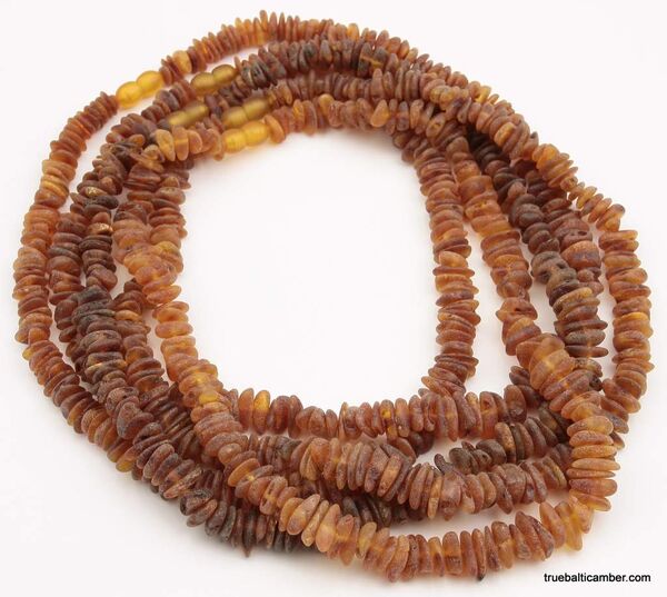 5 Raw Cognac Baltic amber adult CHIPS necklaces