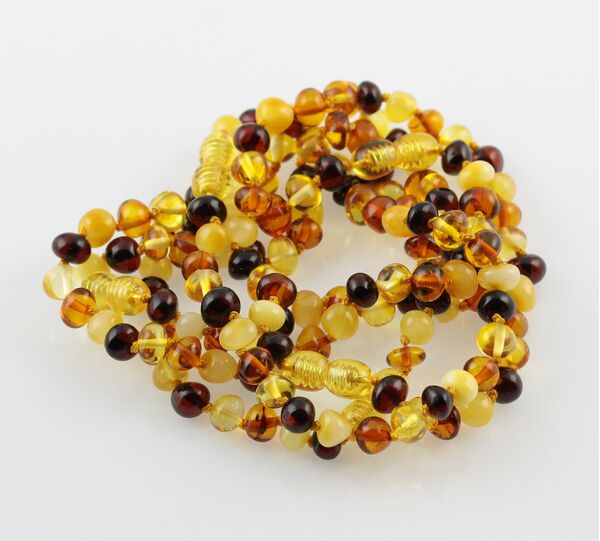 5 Multi BAROQUE Baltic amber adult bracelets 21cm