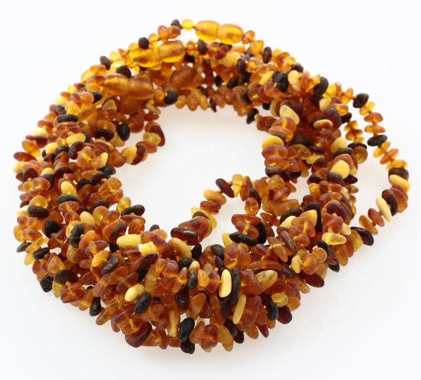 10 Raw Multi CHIPS Baltic amber teething necklaces 32cm