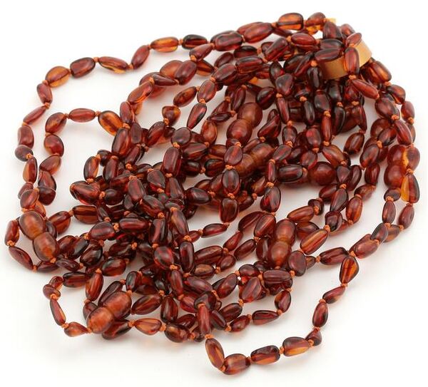 BEANS Baby teething Baltic amber beads necklace 13in